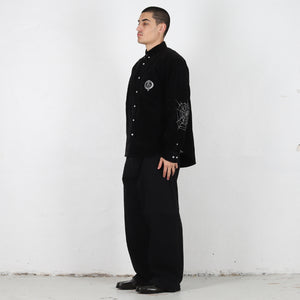 Skull Crest Cord Shirt Black