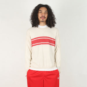 Striped Long Sleeve Sweater -  Bone
