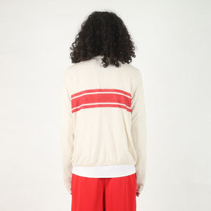 Striped Long Sleeve Sweater -  Bone