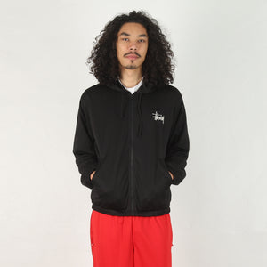 Athletic Mesh Zip Hood -  Black