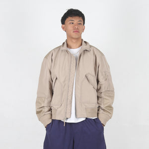 Mock Neck Flight Bomber - Khaki