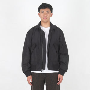 Mock Neck Flight Bomber - Black