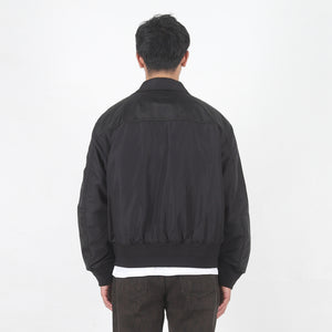 Mock Neck Flight Bomber - Black