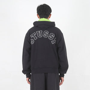 Double Faced Zip Hood - Black