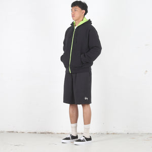 Double Faced Zip Hood - Black