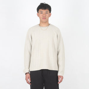 Merino Roll Neck Sweater - Natural