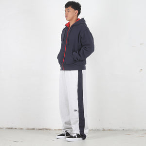Double Faced Zip Hood - Navy