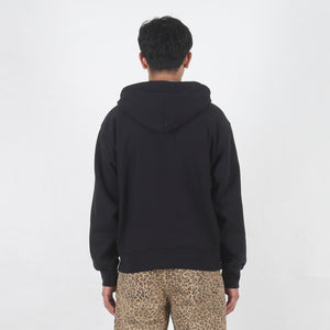 Plaid Lined Zip Hood - Black