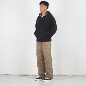 Plaid Lined Zip Hood - Black