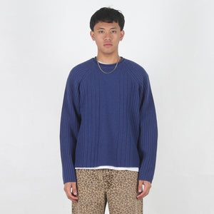 Merino Roll Neck Sweater - Blue