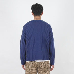 Merino Roll Neck Sweater - Blue