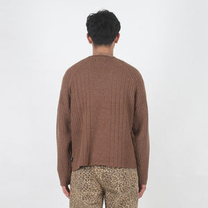 Merino Roll Neck Sweater - Brown