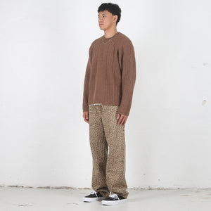 Merino Roll Neck Sweater - Brown