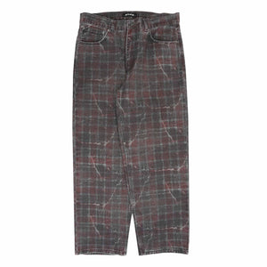 Distressed Plaid Fecke Denim  - Red Plaid