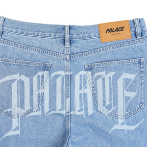 P90 BAGGY SCRIPT JEAN - DISTRESSED LIGHT STONE WASH