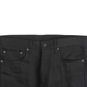 Black Denim Slim Straight Pants - Black