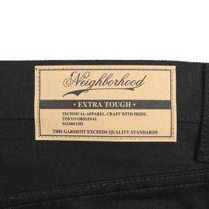 Black Denim Slim Straight Pants - Black