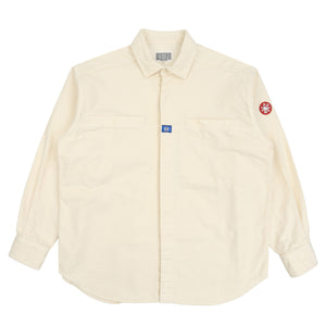 Brushed Cotton Design Big Shirt - White