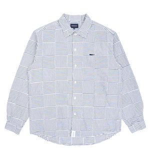 Milpitas Patchwork LS Shirt - Navy