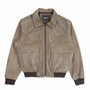 Script Logo Cracked Leather Jacket - Brown