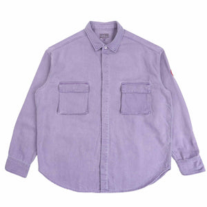 Overdye Cotton Twill Big Shirt - Purple