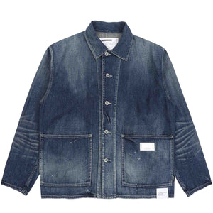 Washed LW Denim Coverall Jacket - Indigo
