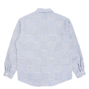 Milpitas Patchwork LS Shirt - Navy