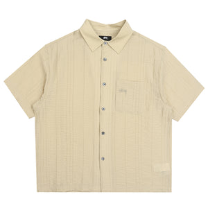 Pleated Textured Shirt - Tan