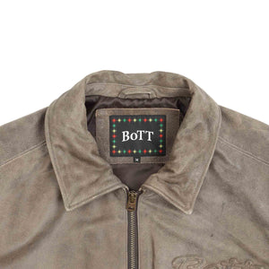 Script Logo Cracked Leather Jacket - Brown