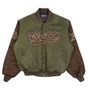 Nylon Varsity Jacket - Olive