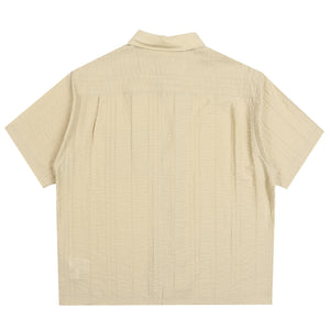 Pleated Textured Shirt - Tan