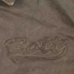 Script Logo Cracked Leather Jacket - Brown