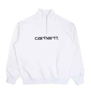 Script Half Zip Sweatshirt - Ash Heather/Black
