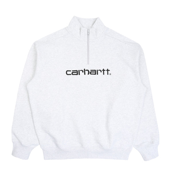 Script Half Zip Sweatshirt - Ash Heather/Black