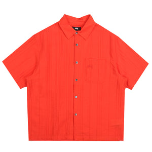 Pleated Textured Shirt - Red