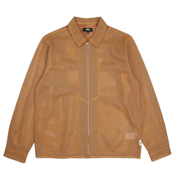ZIP SHIRT PERFORATED LEATHER