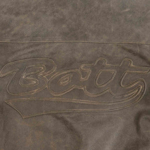 Script Logo Cracked Leather Jacket - Brown