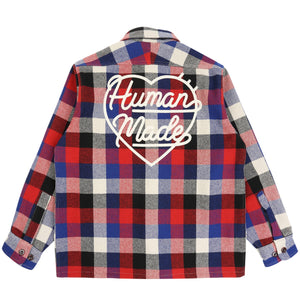 Wool Check Shirt Jacket - Red