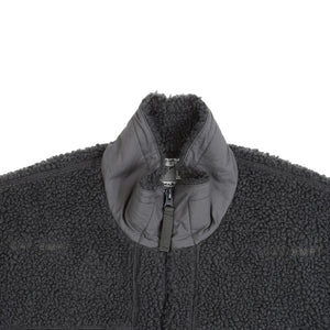 Stand Collar Boa Zip Up - Grey