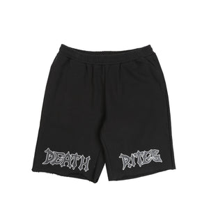 Script Cut-Off Sweat Shorts - Black