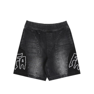 Moto Cotton Twill Shorts - Black