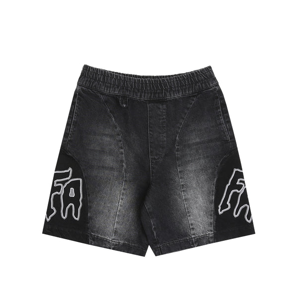 Moto Cotton Twill Shorts - Black