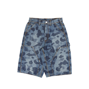 1st Camo Double Knee Relaxed Denim Shorts - Indigo