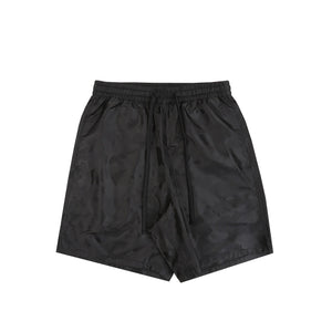 Solid Camo Bathing Ape Logo Shorts - Black