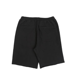 Script Cut-Off Sweat Shorts - Black