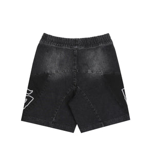 Moto Cotton Twill Shorts - Black