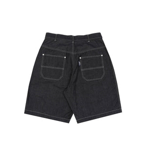Cotton Nylon Twill Shorts - Navy/White