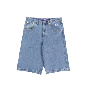 Curve Denim Shorts - Washed Blue