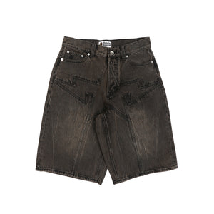 Bape Sta Patch Relaxed Fit Denim Shorts - Beige