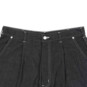 Cotton Nylon Twill Shorts - Navy/White
